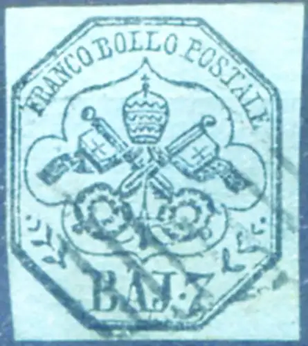 Kirchenstaat. Wappen 7 b. 1852. Gebraucht.