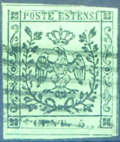 Modena. Aquila estense coronata 5 c. 1852. Gebraucht.
