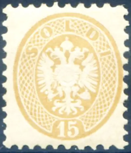 Lombardo Veneto. Venetien und Mantua. Österreichisch-Ungarisches Wappen 15 s. 1863-1865. Linguellato.