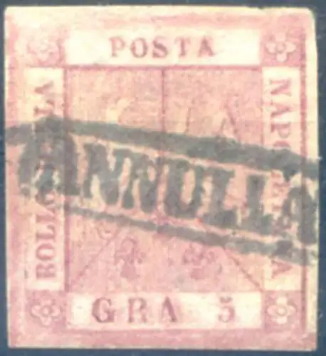 Neapel. Wappen 5 gr. II Tafel 1859. Gebraucht. Signatur Guido Oliva.