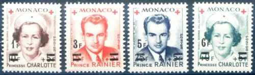 Monaco. Rotes Kreuz. 1951 aufgedruckt.