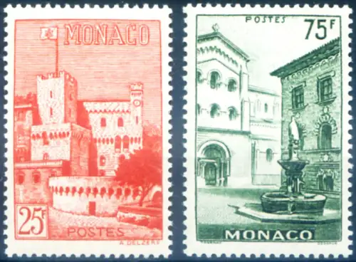 Monaco. Definitiv. Ansicht. Ergänzungswerte 1954.