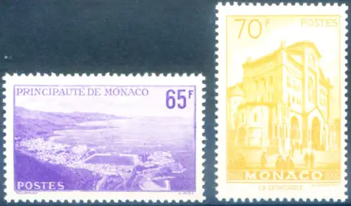 Monaco. Definitiv. Ansicht. Ergänzungswerte 1957.