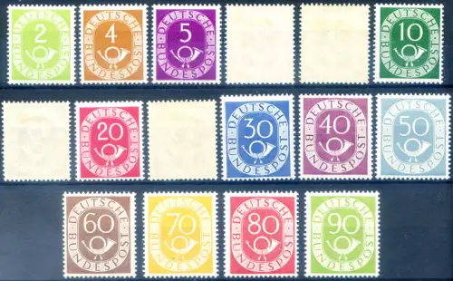 Westdeutschland. Posthorn 1951-1952. 4 kleine Sprachwerte.