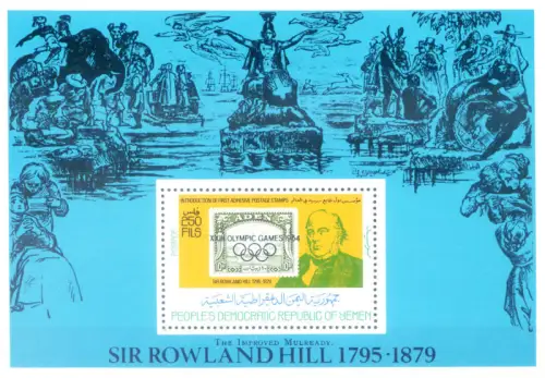 Südjemen. Sport. Olympische Spiele Los Angeles 1984. Überdrucktes Blatt.