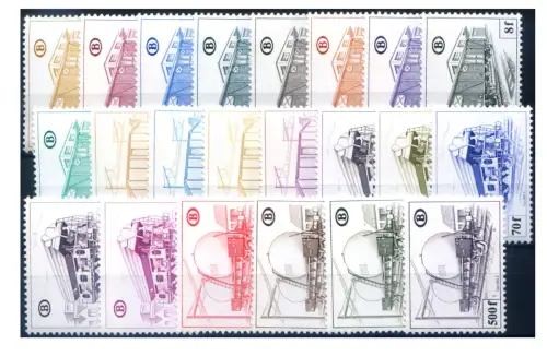 Belgien. Eisenbahnpakete. Waggons 1980.