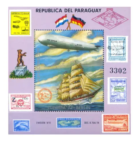 Paraguay. Expo 'Luposta '77'. Zettel.