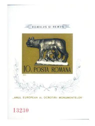 Rumänien. Denkmalpflege 1975. ungezähntes Zettel.