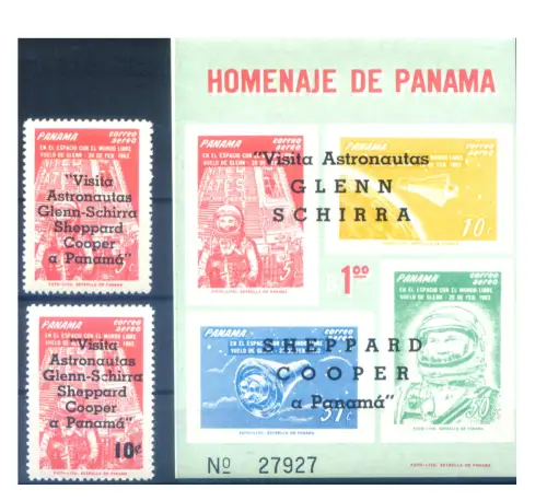Panama. Astronautica 1963. Serie + Zettel.