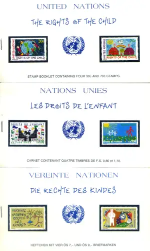 Vereinte Nationen. 3 Büros. Pro UNICEF 1991. 3 Hefte 'privat'.
