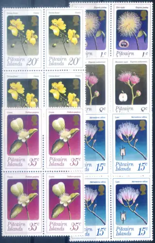 Pitcairn. Flora. Blumen 1973. 4er Blöcke.