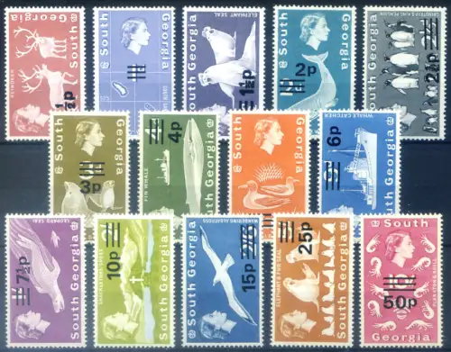 Südgeorgien. Definitiv. Überdruckt 1971.