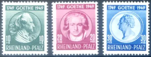 Besatzungsgebiete: Rheinland. J.W. von Goethe 1949.