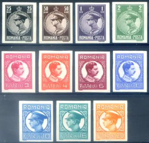 Rumänien. Karl II 1930. Ungezähnt. Linguellati. Auflage: 3000.