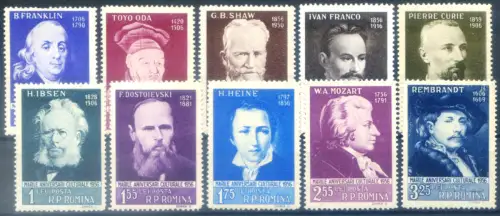 Rumänien. Berühmte Figuren 1956.