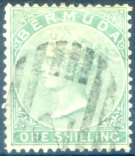 Bermuda. Königin Sieg 1865. 1 Schilling, gebraucht.