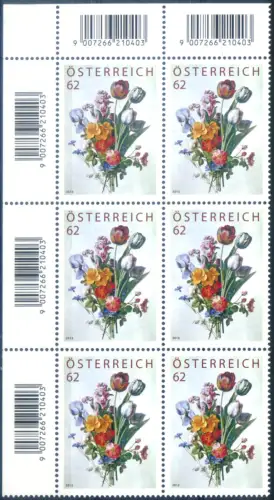 Österreich. Flora. Blumenstrauß 2012 (Hommage an Abonnenten). 6er Block.