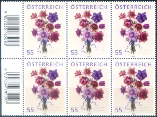 Österreich. Flora. Blumenstrauß 2009 (Abonnentenhommage). 6er Block.