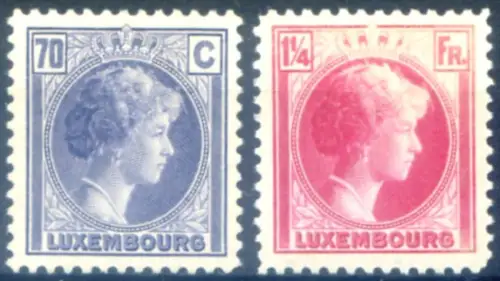 Luxemburg. Großherzogin Carlotta. Ergänzungswerte 1934-1935.