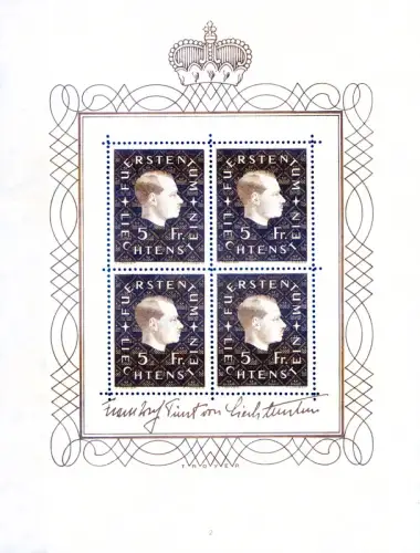 Liechtenstein. Prinz Franz Joseph II 1939. Zettel.