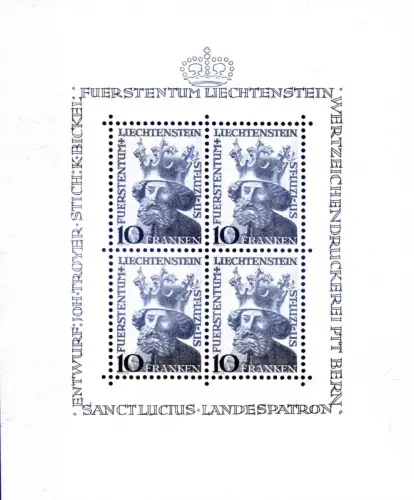 Liechtenstein. St. Lucius 1946. Zettel.
