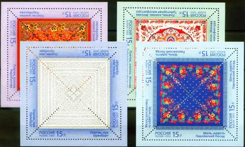 Russland. Basteln. Schal 2013. 4 Miniblätter.