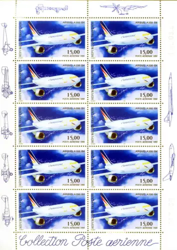 Frankreich. Flugzeug 'Airbus A300-B4' 1999. Kleinbogen.