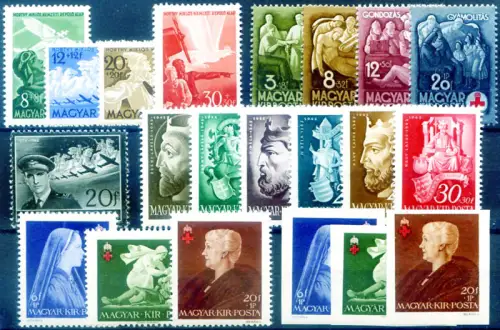 Ungarn. kompletter Jahrgang 1942. Gemischte Qualität.