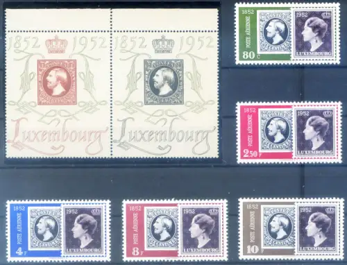 Luxemburg. Hundertjahrfeier der Briefmarke 1952.