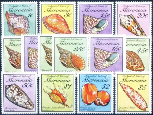 Mikronesien. Definitiv. Muscheln 1989. Serie + 3 Hefte.