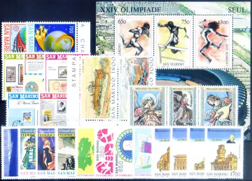 San Marino. kompletter Jahrgang 1988.