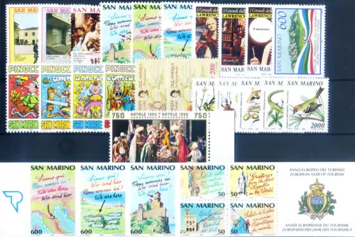 San Marino. kompletter Jahrgang 1990.