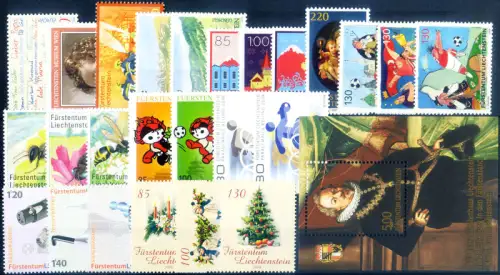 Liechtenstein. kompletter Jahrgang 2008. Ohne BF ungezähnt (BF 22B).