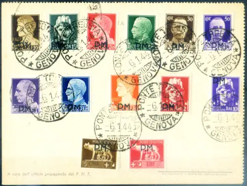 Italien Statthalterei. Feldpost 1944. Komplette Serie auf 2 Postkarten.