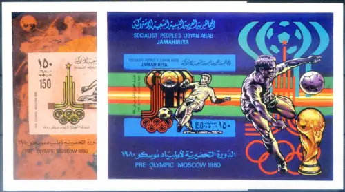 Libyen. Sport. Olympische Spiele Moskau 1979. Serie + 4 Zettel + 4 Kleinblätter.