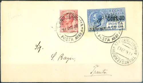 Italien Königreich. Flug Mailand-Trient 1928.