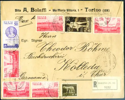 Italien Königreich. Horaz 1936. 7 Werte + Ergänzung auf Einschreiben für Deutschland.