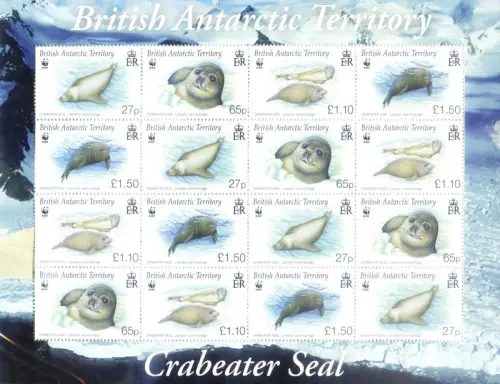 Britisches Antarktisgebiet. Fauna. Foche 2009. WWF. Kleinbogen.