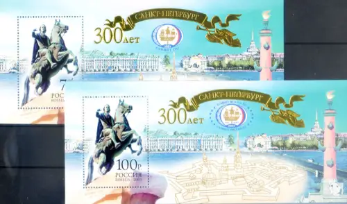 Russland. St. Petersburg 2003. 2 Zettel.