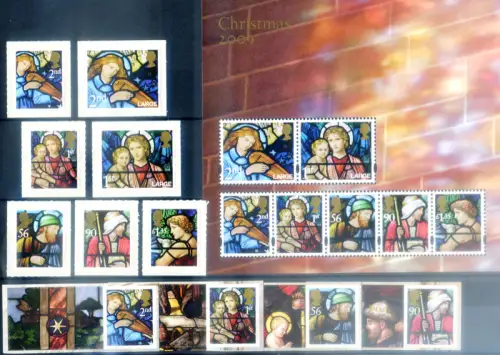 Großbritannien. Weihnachten 2009. Serie + Zettel.