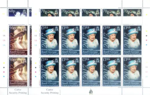 Südgeorgien. Königsfamilie 2012. 4 Miniblätter.