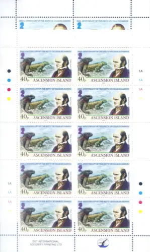 Aufstieg. Charles Darwin 2009. 4 Miniblätter.