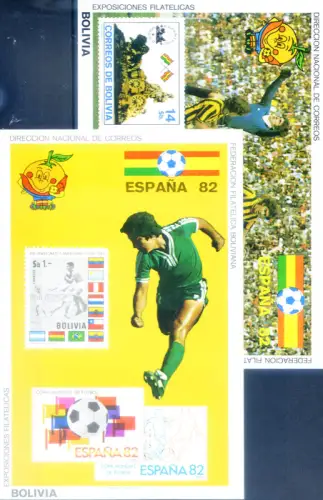 Bolivien. Sport. Fußball 1981. 2 Zettel.