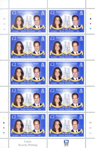 Falklandinseln. Königsfamilie 2011. Kleinbogen.