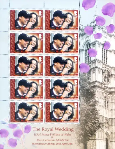 Südgeorgien. Königsfamilie 2011. 3 Miniblätter.