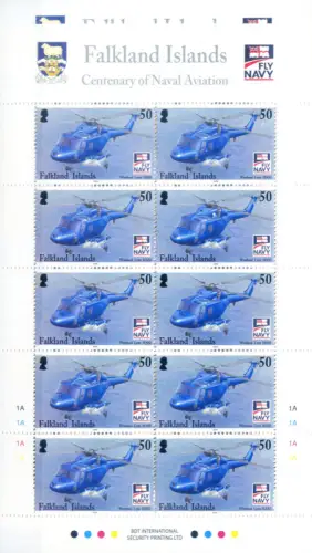 Falklandinseln. Marine Luftfahrt 2009. 4 Miniblätter.