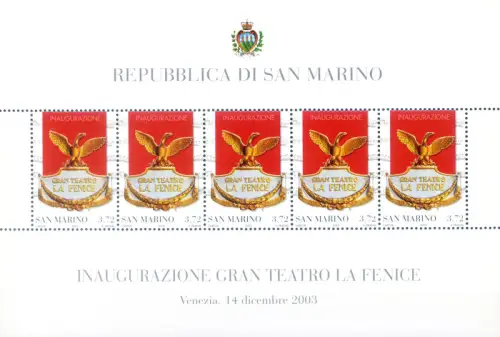 San Marino. Theater 'La Fenice' 2003. Zettel.