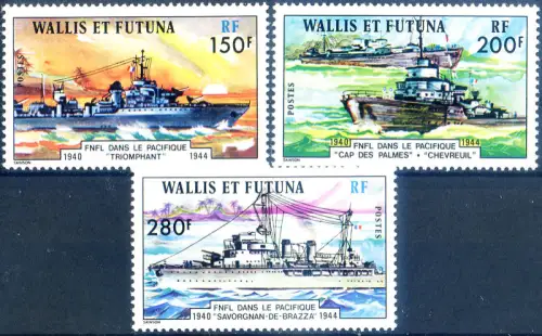 Wallis und Futuna. Militärschiffe 1978.