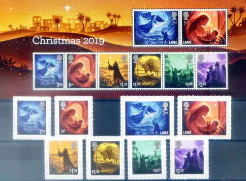 Großbritannien. Weihnachten 2019. Serie + Zettel.