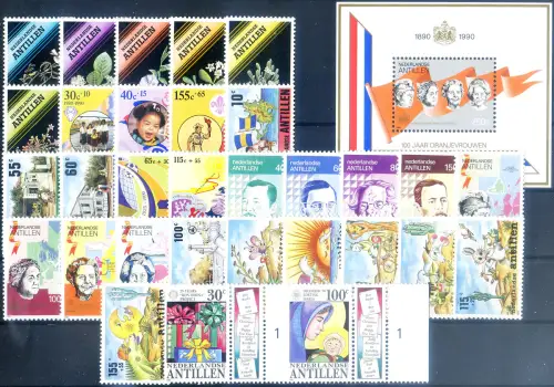 Niederländische Antillen. kompletter Jahrgang 1990.